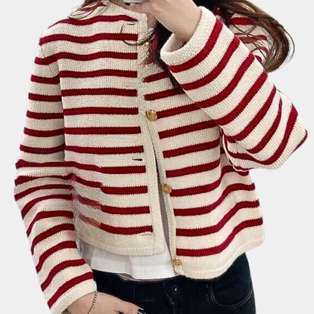 Cardigan rayé élégant et tendance femme