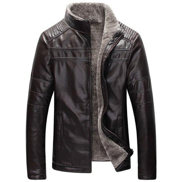 Veste en Cuir Chaude pour Hommes