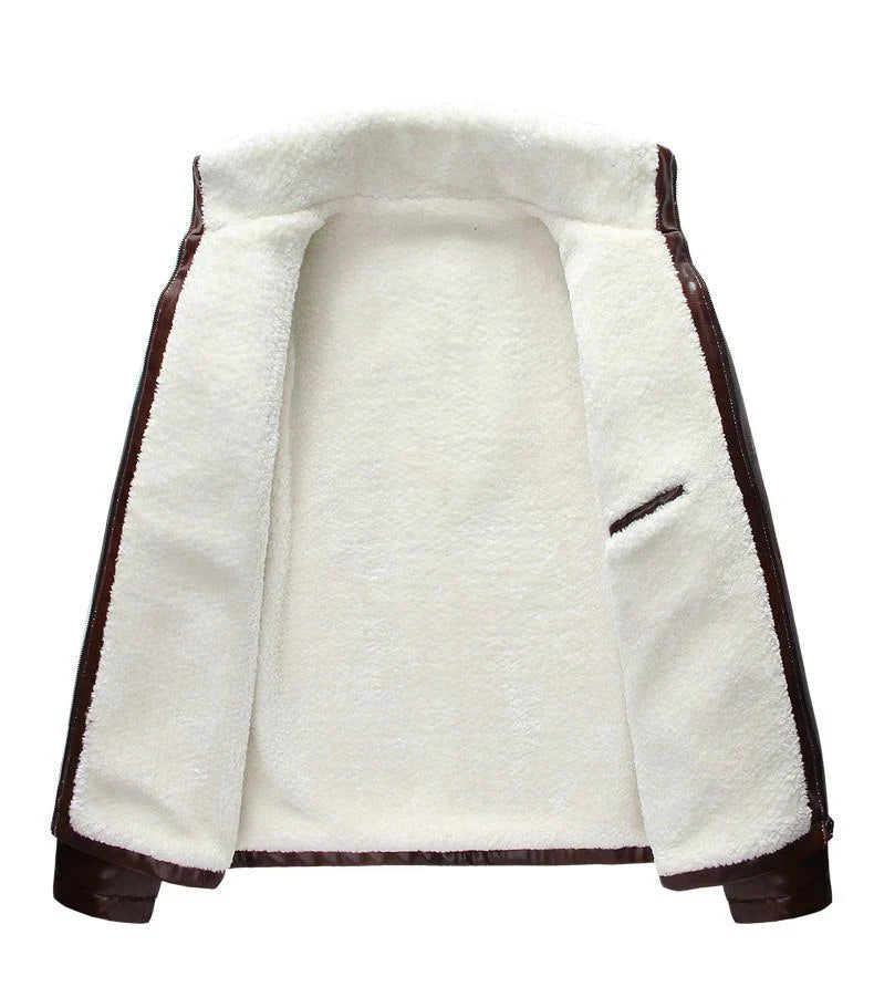 Veste en Cuir Chaude pour Hommes