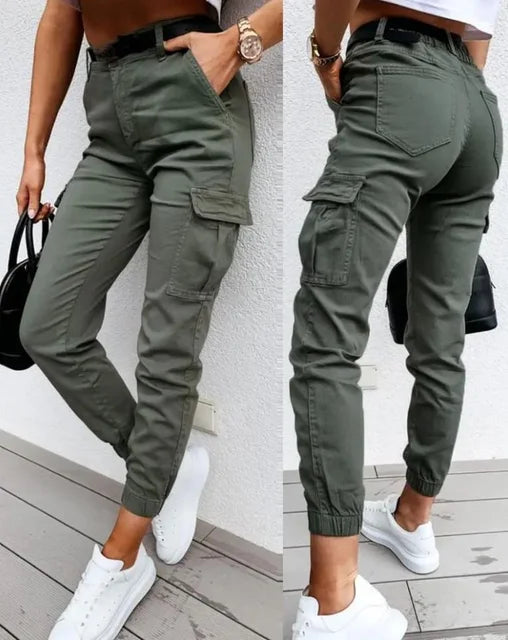 Pantalon Cargo Taille Haute Stylé pour Femme