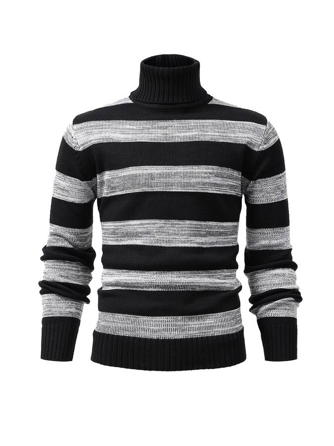 Pull Rayé à Col Roulé pour Hommes