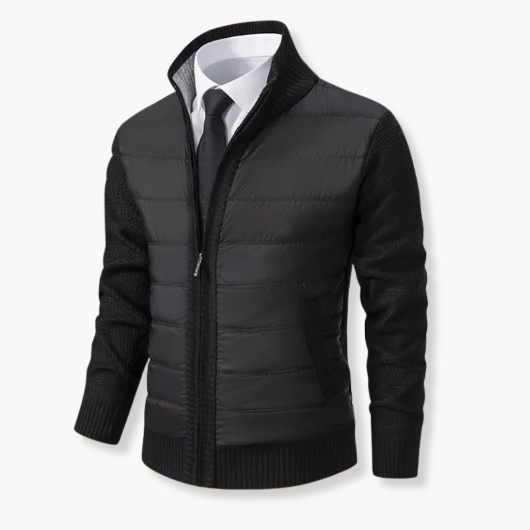 Veste Homme Premium Col Montant Manches Tricotées