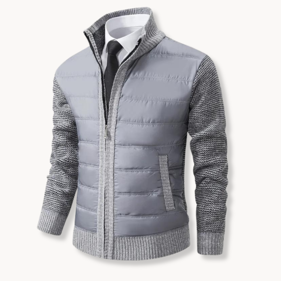 Veste Homme Premium Col Montant Manches Tricotées