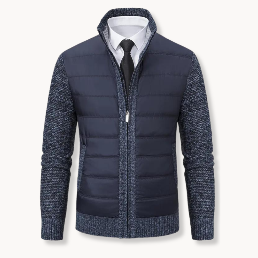 Veste Homme Premium Col Montant Manches Tricotées