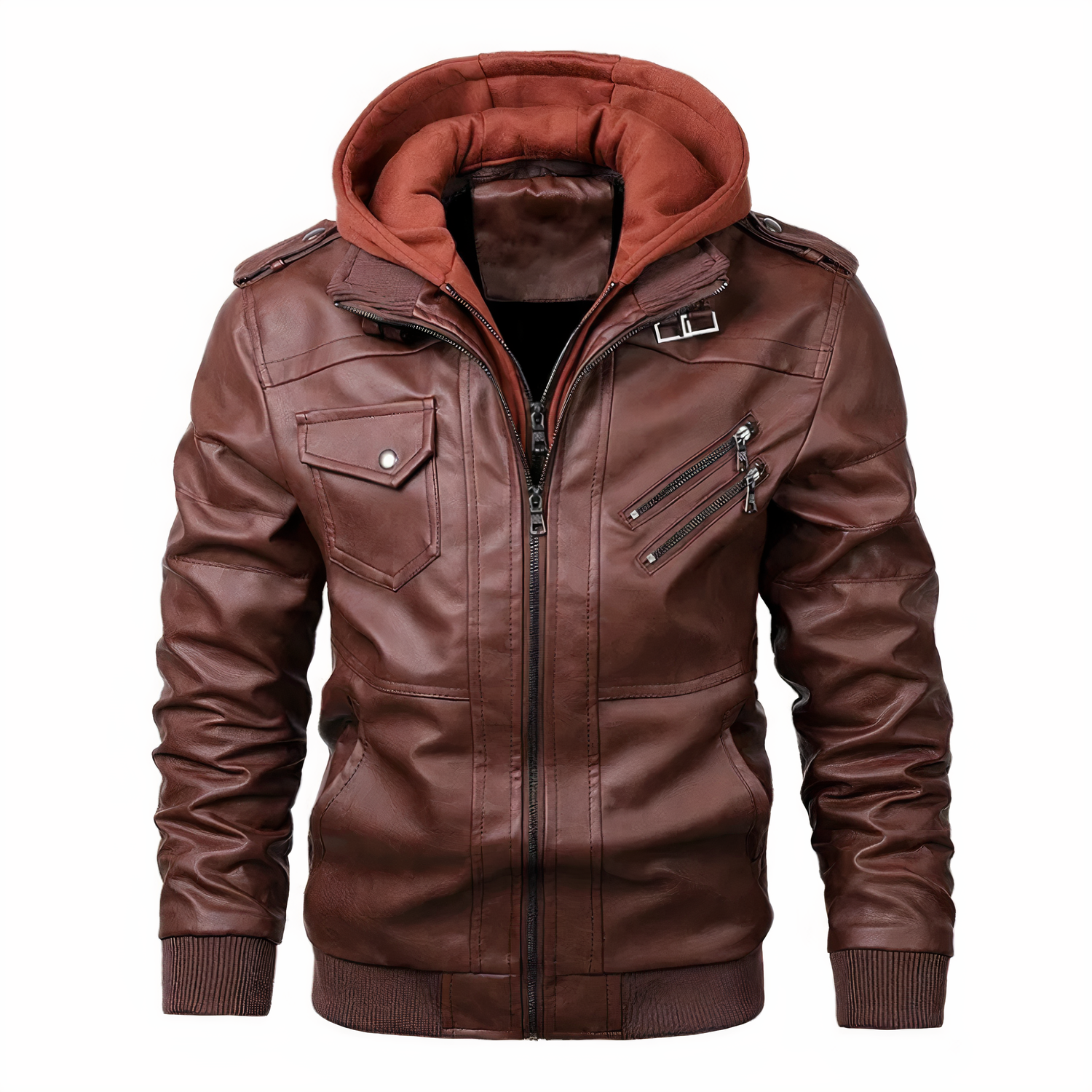 Veste de moto en faux cuir pour hommes - Grant