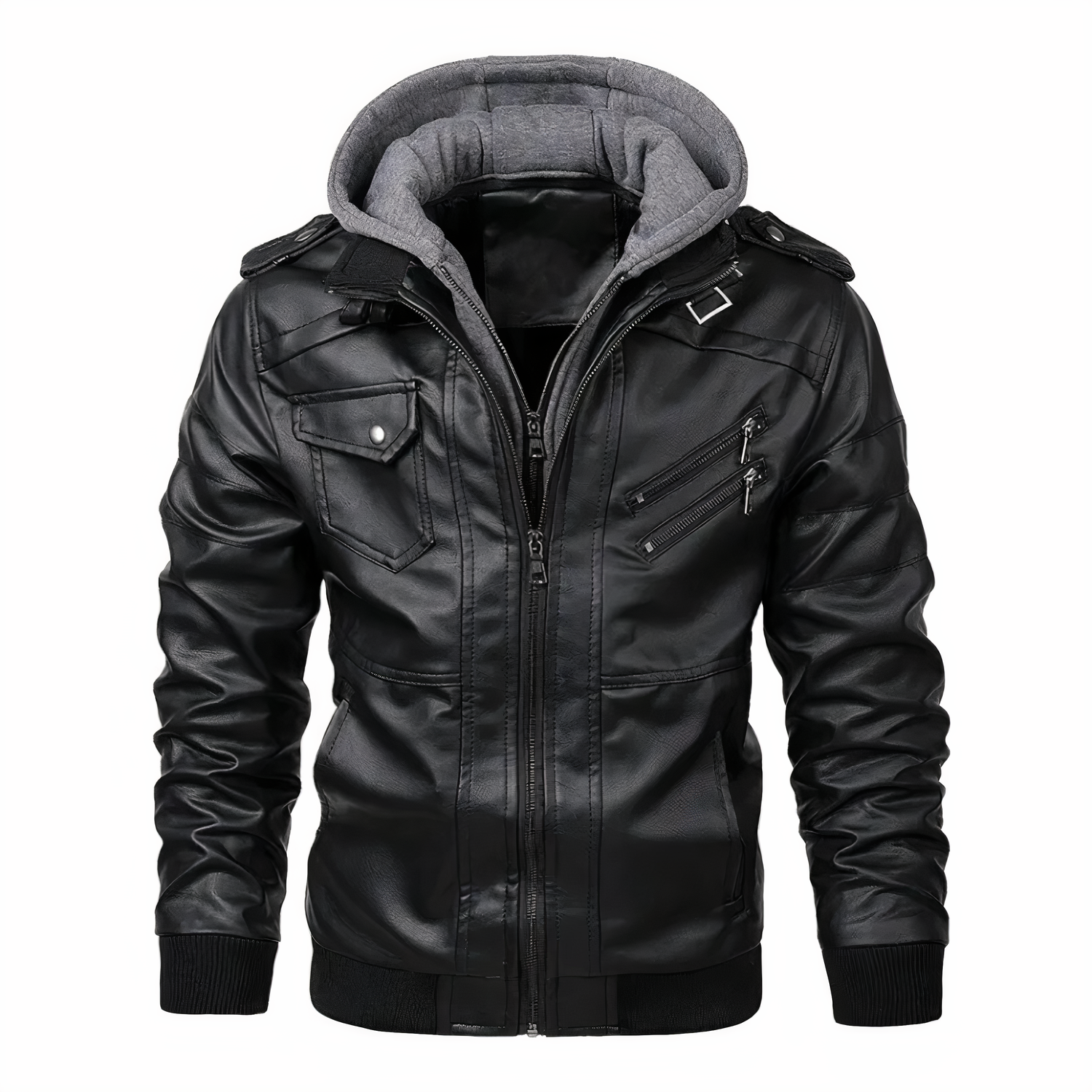 Veste de moto en faux cuir pour hommes - Grant