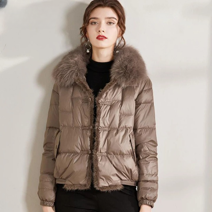 Cristel | Parka vintage avec col en fausse fourrure pour femme