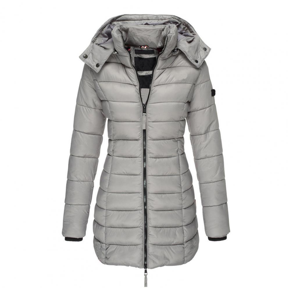 Azalée | Veste d'Hiver à Capuche avec Fermeture Éclair et Col Montant – Manteau Padded Femme