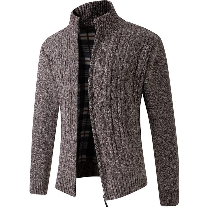 Paulo | Cardigan Zippé en Tricot pour Homme - Couleur Unie