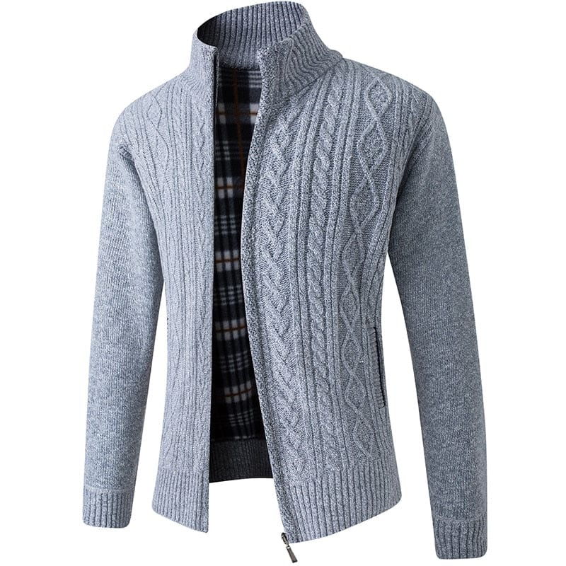 Paulo | Cardigan Zippé en Tricot pour Homme - Couleur Unie