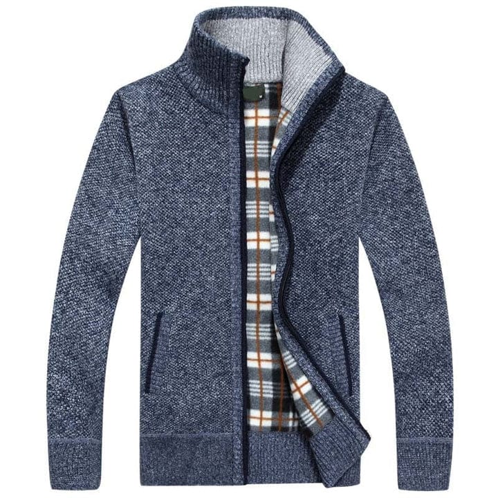 Paulo | Cardigan Zippé en Tricot pour Homme - Couleur Unie