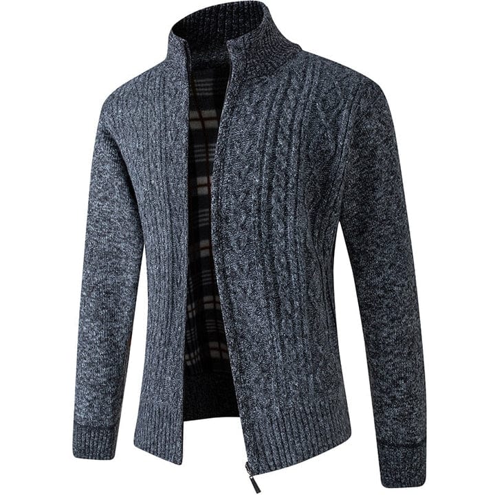 Paulo | Cardigan Zippé en Tricot pour Homme - Couleur Unie