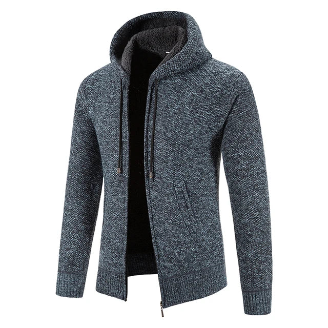 Richard | Cardigan Zippé Homme à Capuche & Coupe Slim Doublé en Polaire