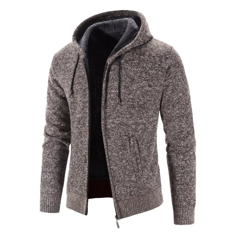 Richard | Cardigan Zippé Homme à Capuche & Coupe Slim Doublé en Polaire