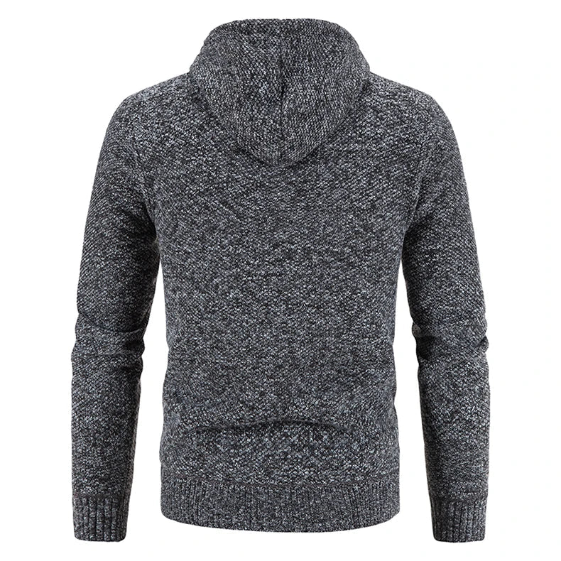 Richard | Cardigan Zippé Homme à Capuche & Coupe Slim Doublé en Polaire