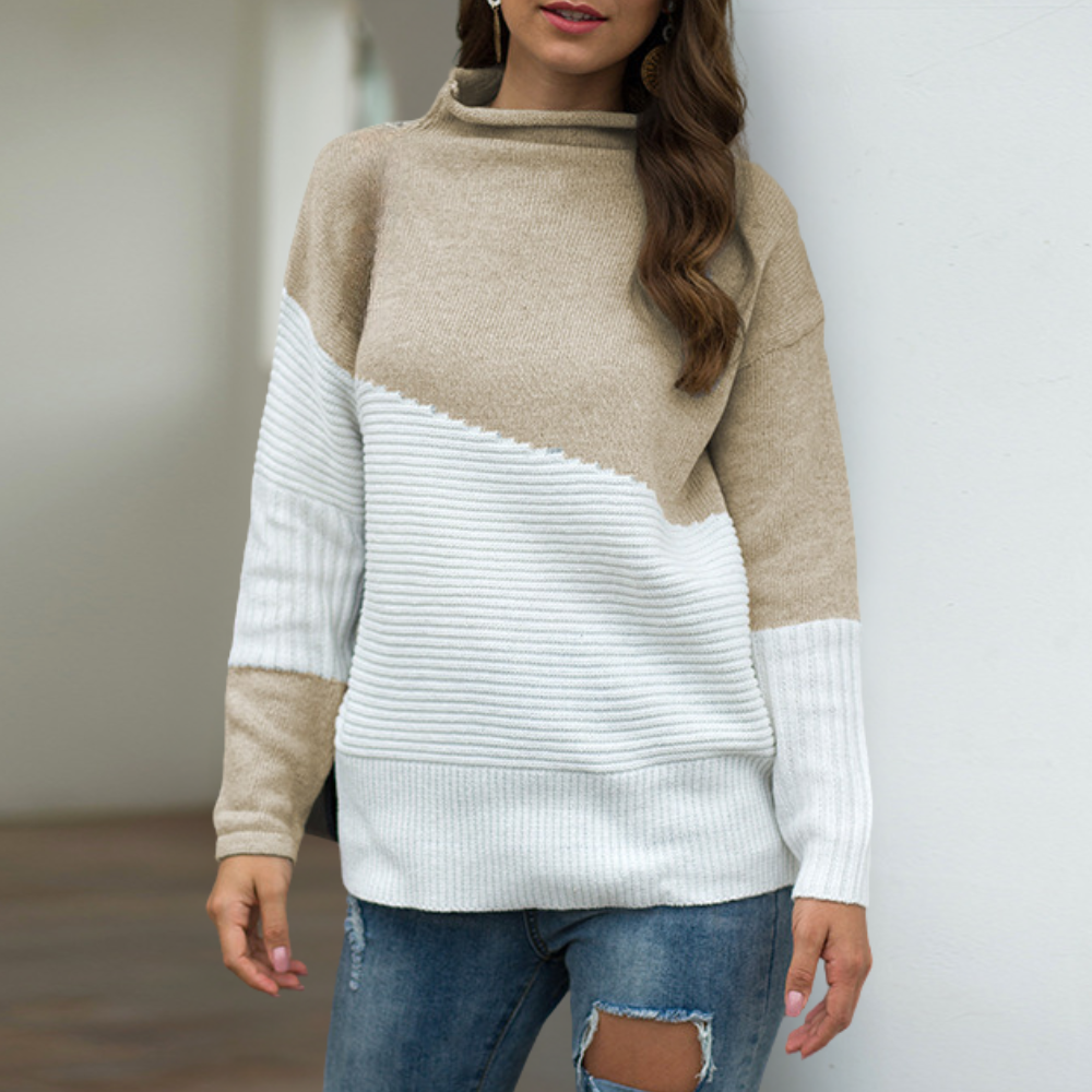 Pull Femme Bicolore Moderne Stylé