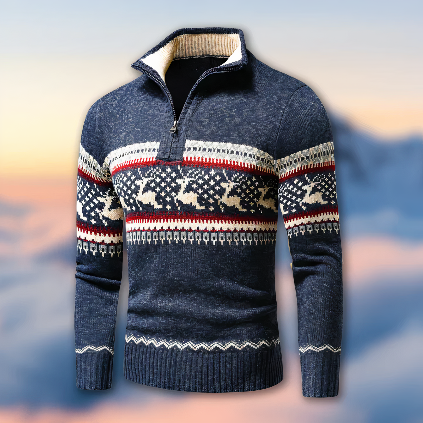 Pull en maille demi-zip- Munro