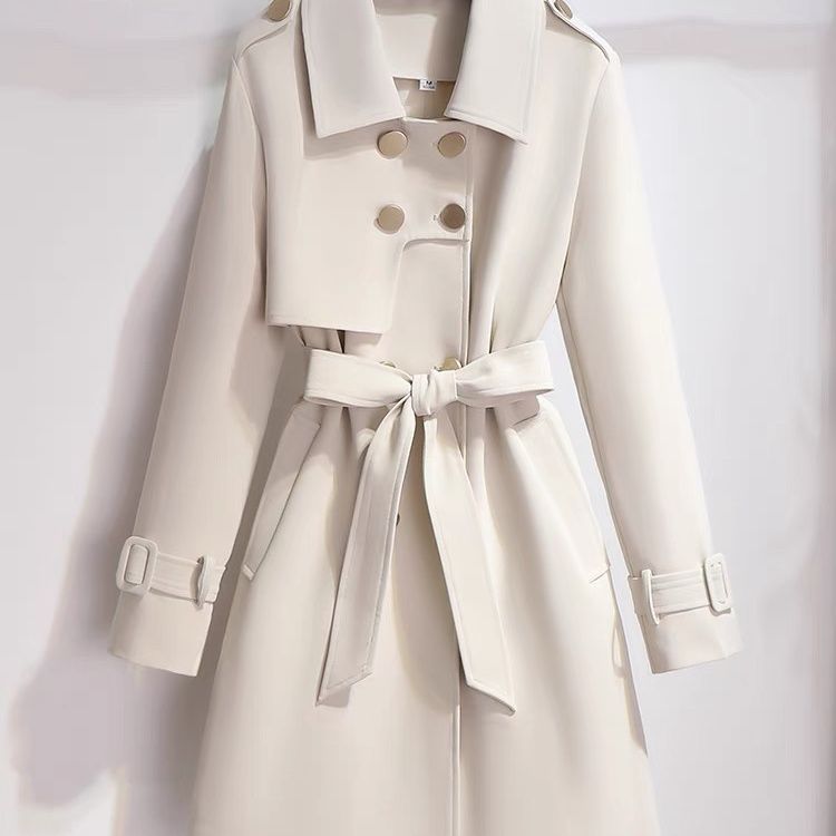 Gracey | Trench-Coat Double Boutonnage avec Ceinture Réglable et Épaulettes pour Femmes