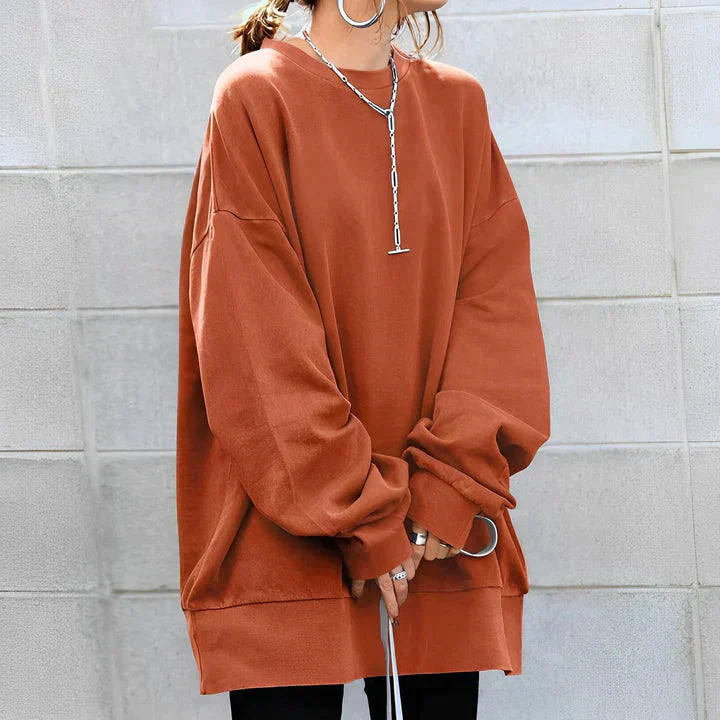 Gwennola | Sweatshirt Oversized en Couleur Unie pour Femme