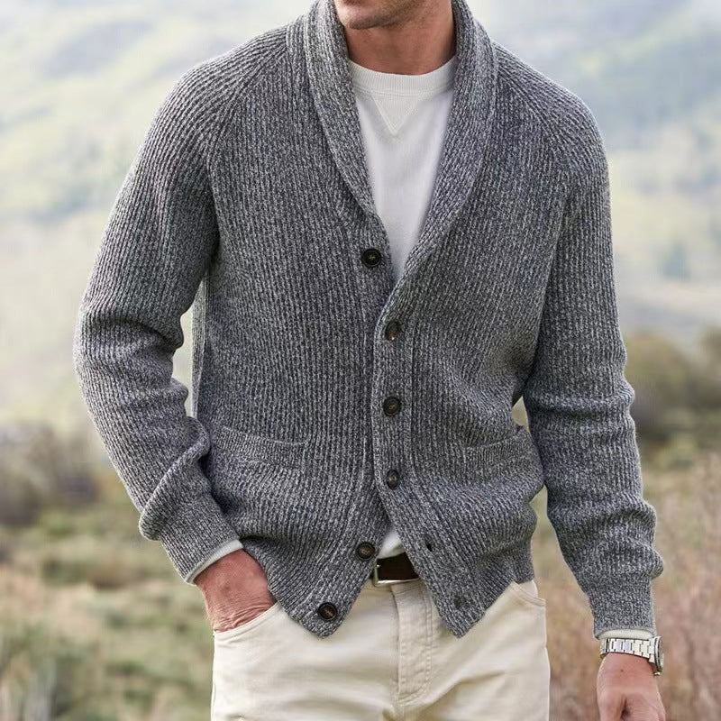 Cardigan Vintage en Laine à Décolleté en V Hommes