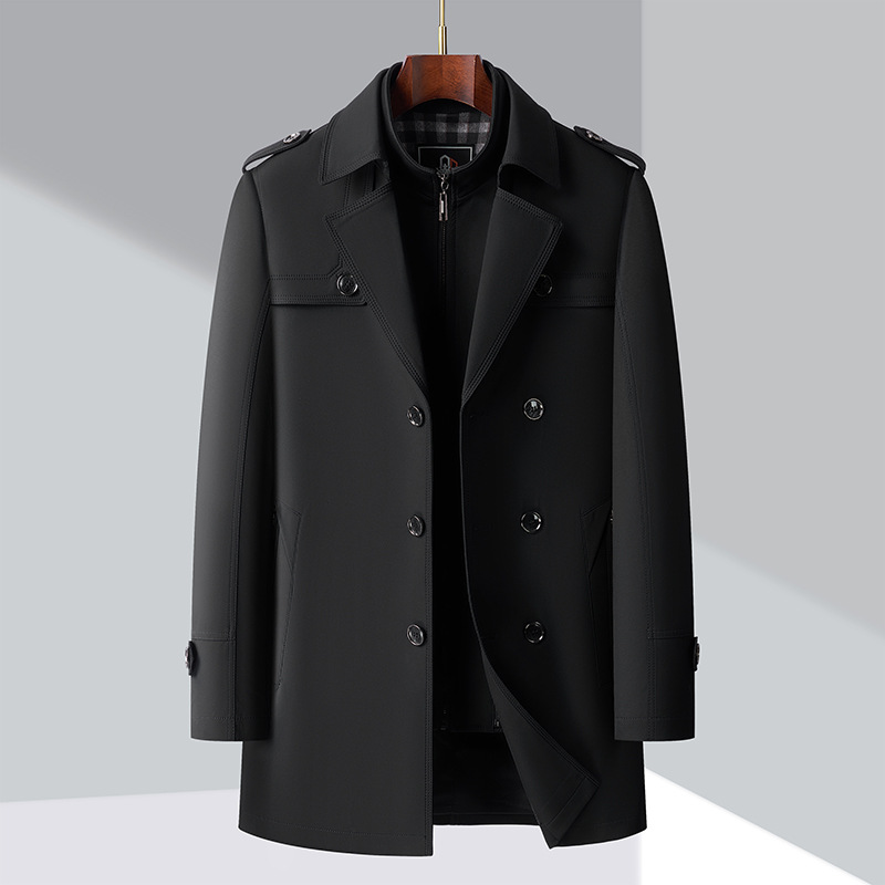 Rupert | Manteau Trench Mi-Long Homme à Doublure Amovible & Col Montant