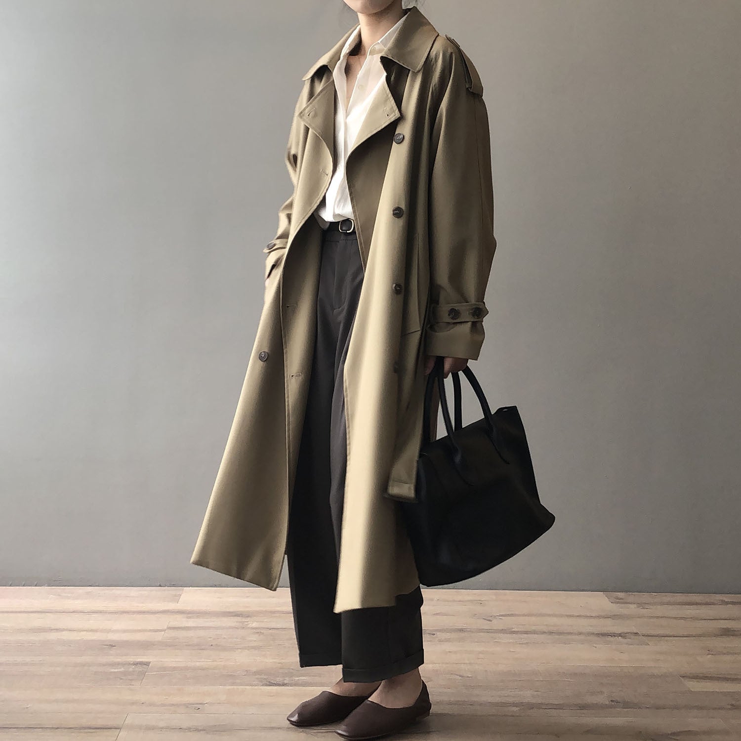 Élodie - Trench Coat Tendance avec Double Rangée de Boutons