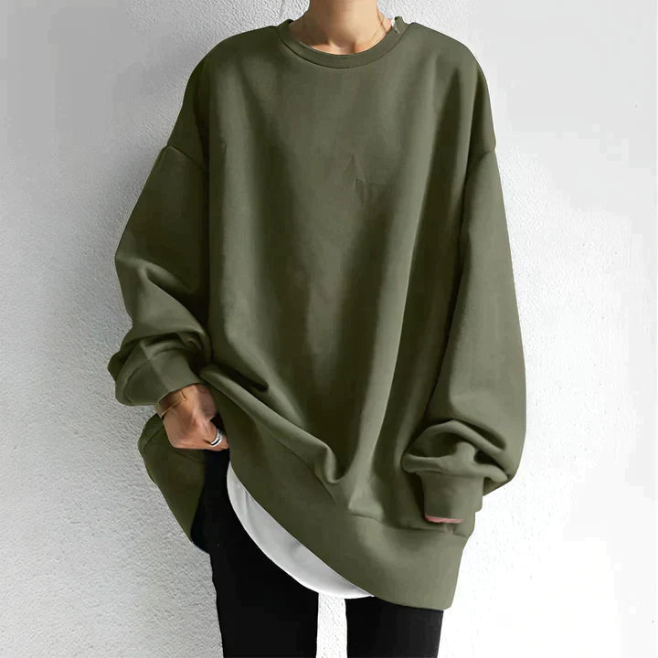 Gwennola | Sweatshirt Oversized en Couleur Unie pour Femme