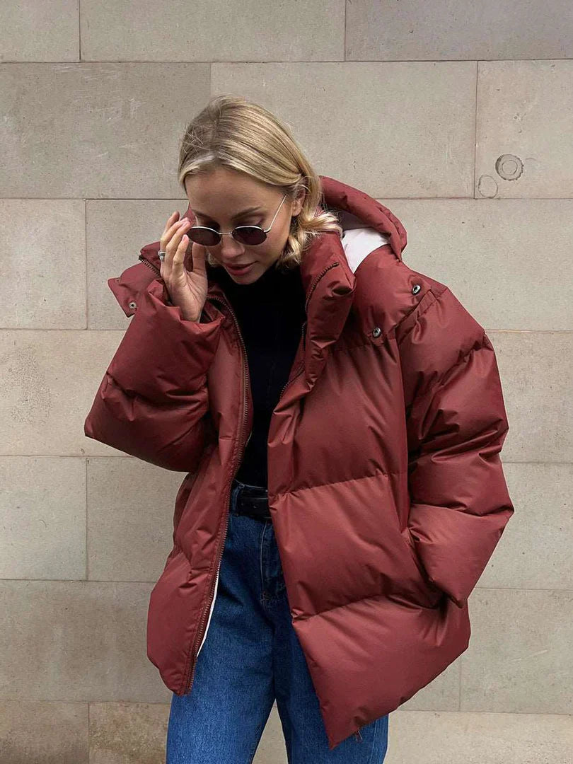 Malachie | Veste d'Hiver Épaisse et Rembourrée pour Femme avec Capuche