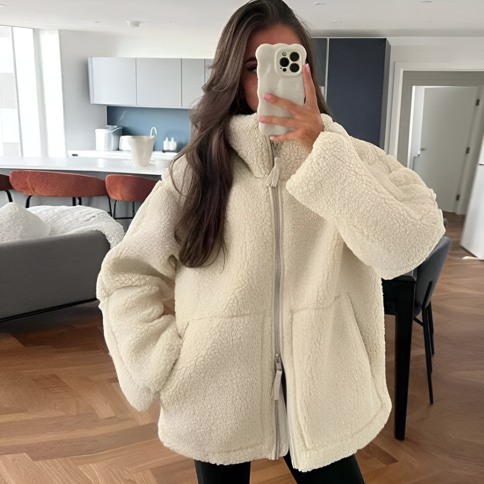 Veste Douce en Fausse Fourrure Pelucheuse Femmes