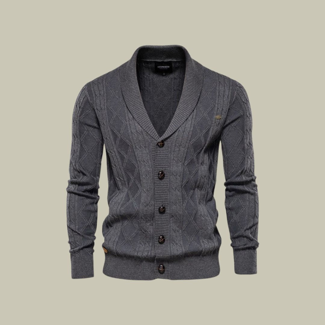 Grégoire – Cardigan au style Old Money avec boutons, alliant élégance classique et confort sophistiqué