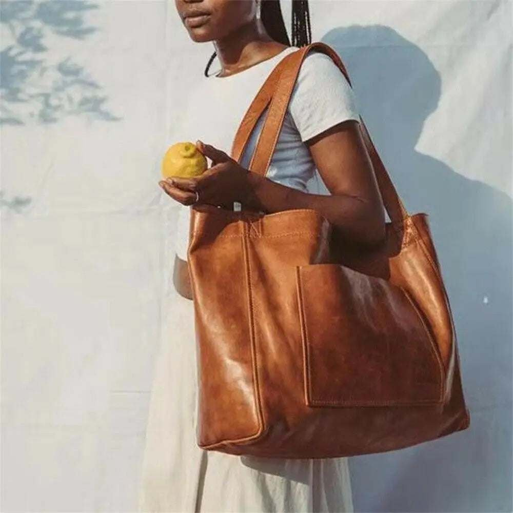 Quitterie | Grand Sac Porté Épaule en Faux Cuir avec Grande Capacité