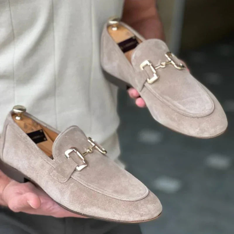 Ghisette | Mocassins en daim pour homme avec boucle en métal