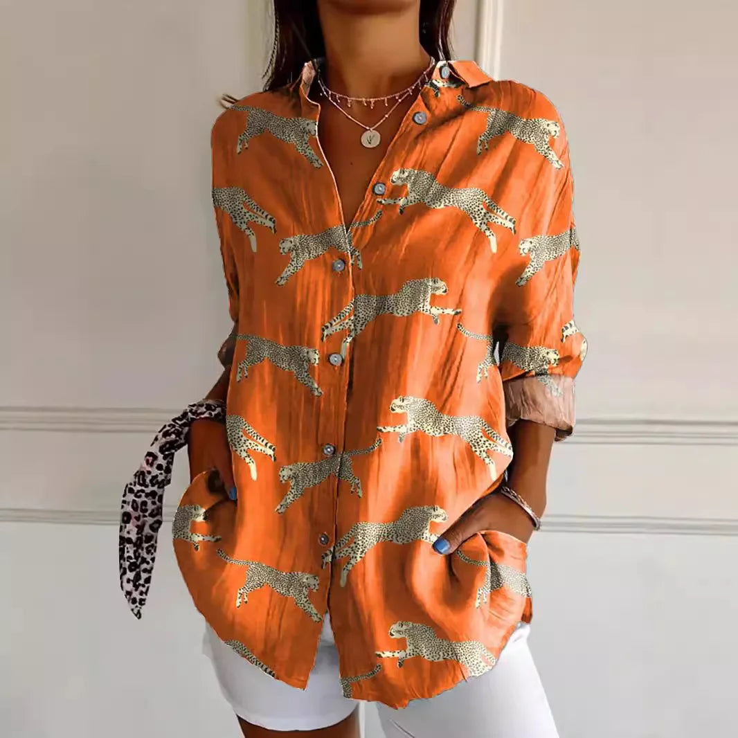 Gaëlle | Blouse à Imprimé Floral - Col V Élégant