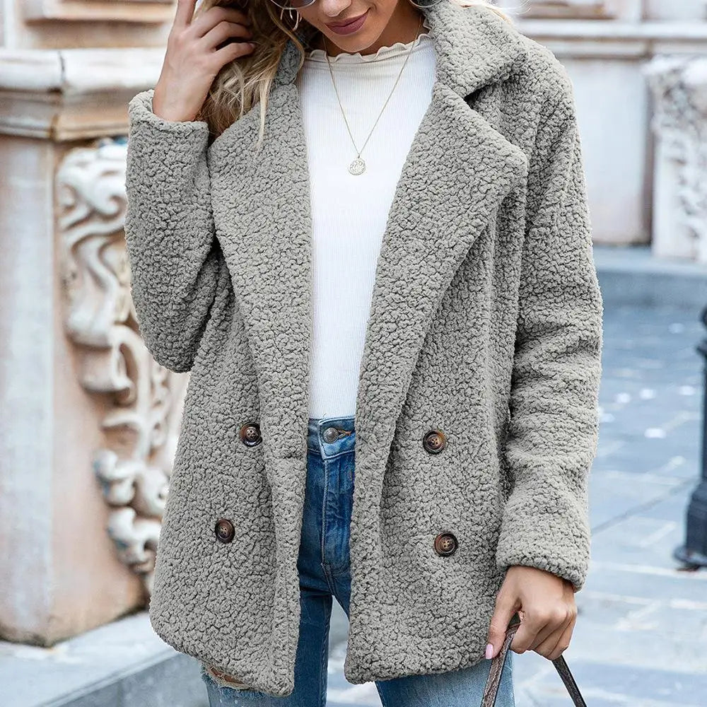 Veste Teddy Courte Floue et Tendance pour Femmes