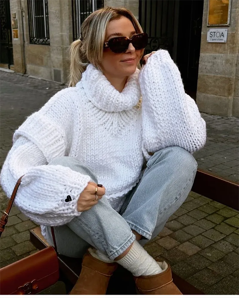 Pull Oversize Douillet Casual pour Femmes