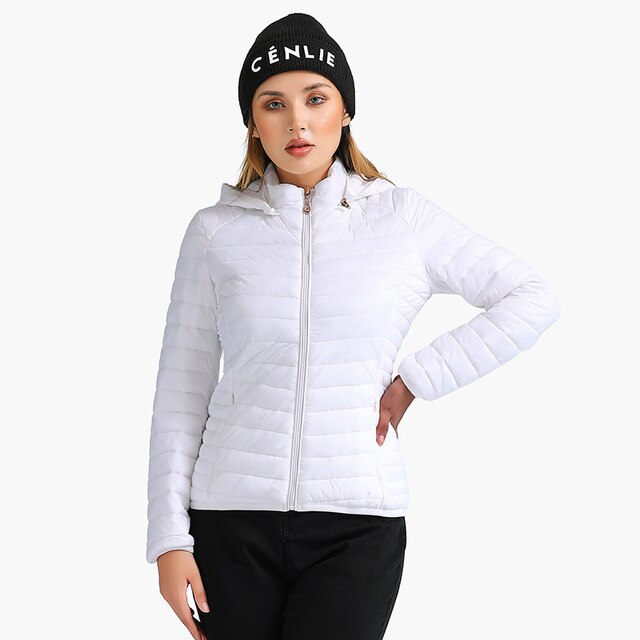 Veste Matelassée avec Capuche Amovible pour Femmes