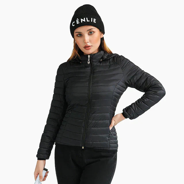 Veste Matelassée avec Capuche Amovible pour Femmes