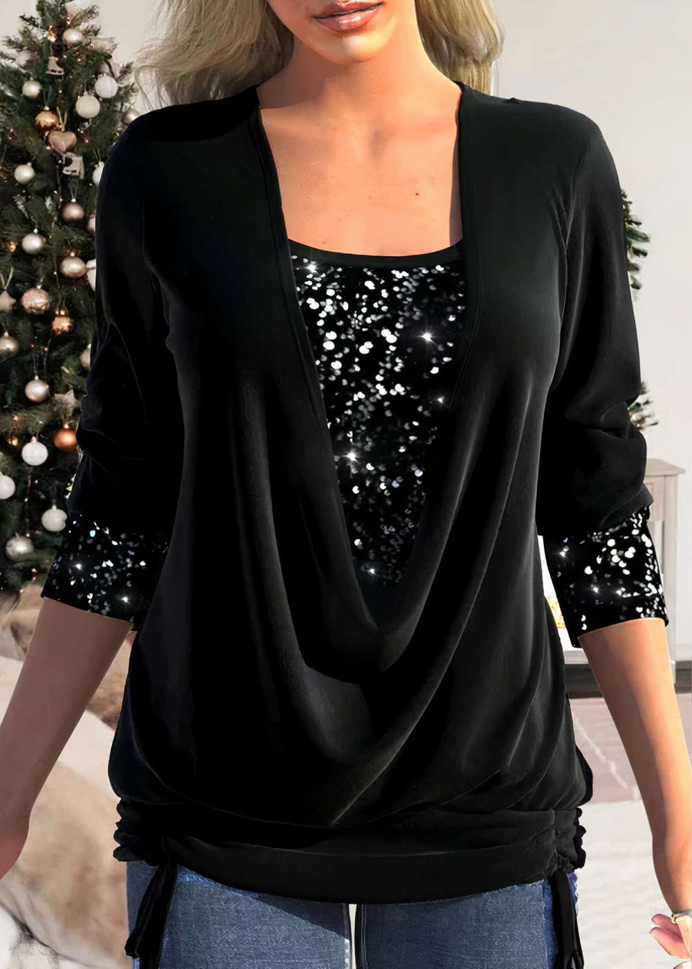 Ophélie | Blouse Élégante Brillante - Tendance et Chic