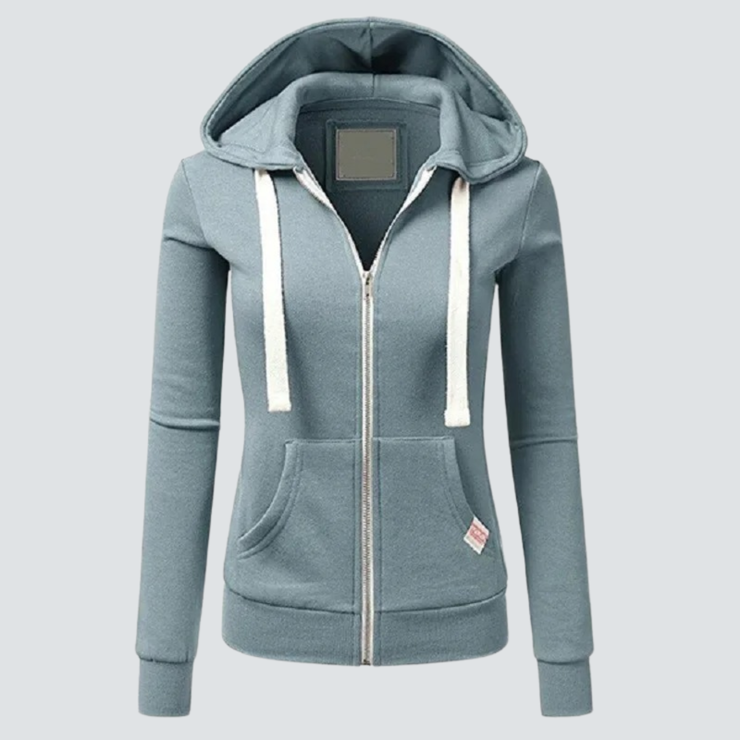 Angela - Sweat à capuche en laine avec cordon de serrage et zip