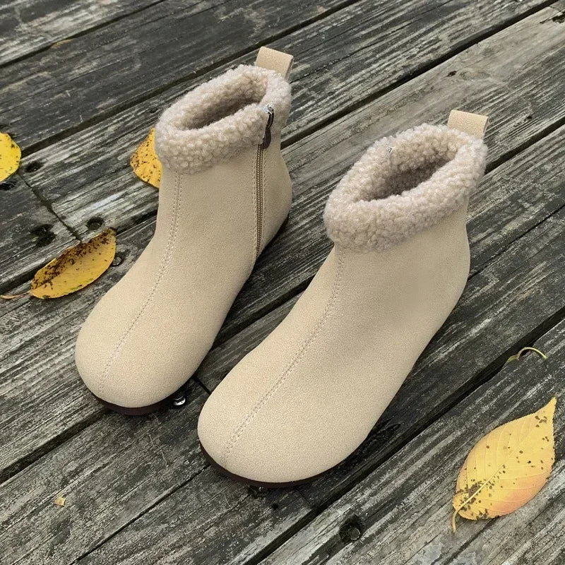 Celila | Bottines Zippées Femme Doublées en Fourrure – Confort et Élégance pour l'Hiver