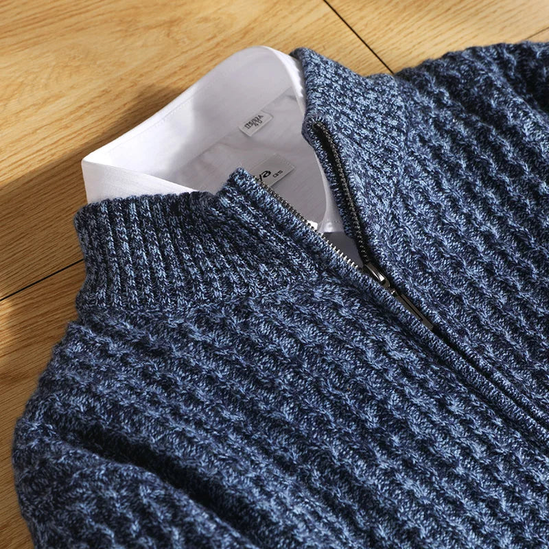 Cardigan Zippé Texturé pour Hommes - Enzo