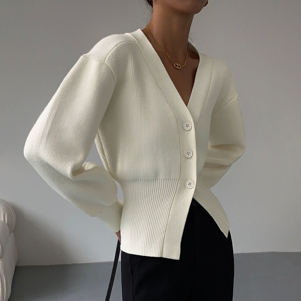 Cardigan à Col en V pour Femmes