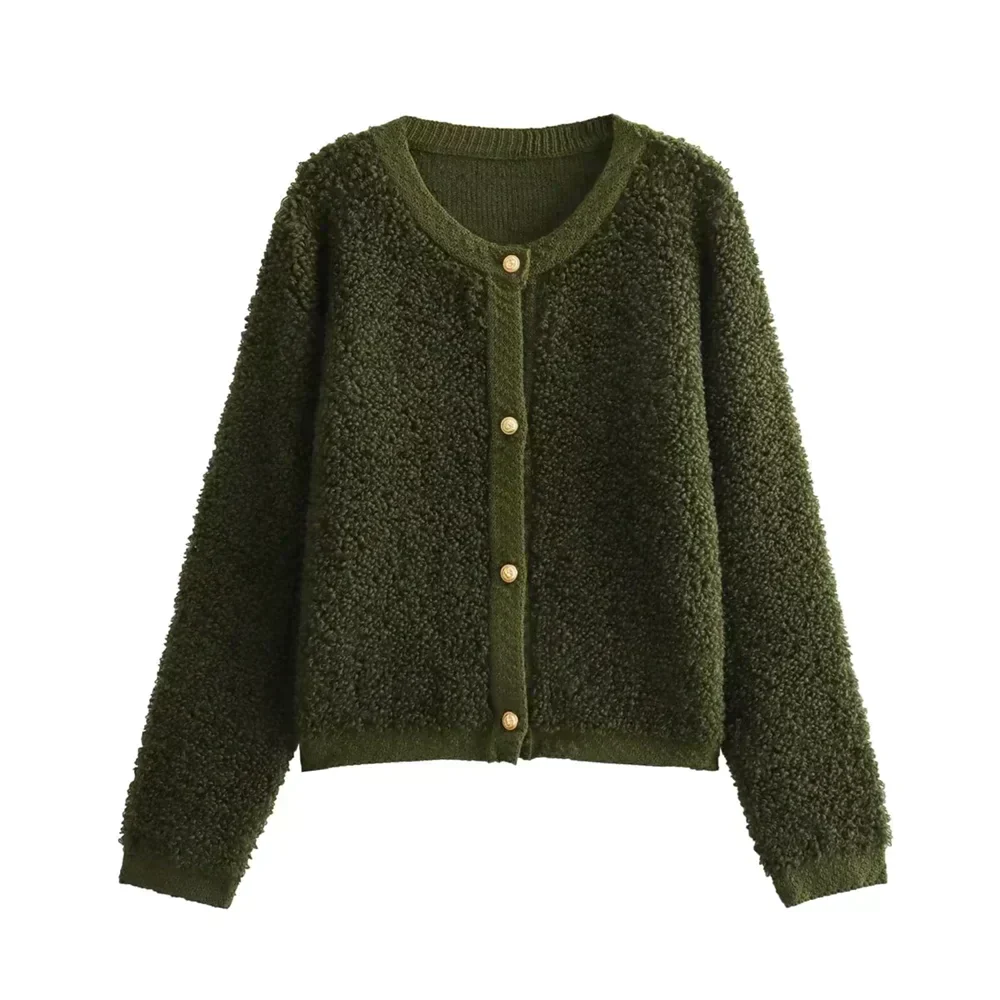 Prudence | Cardigan en Fleece Douillet à Col Rond et Boutonnage pour Femme