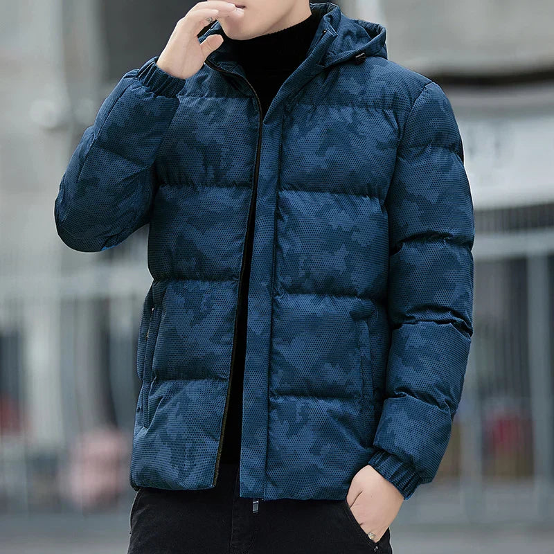 Évrard | Veste Puffer Camouflage à Capuche et Fermeture Éclair pour Homme