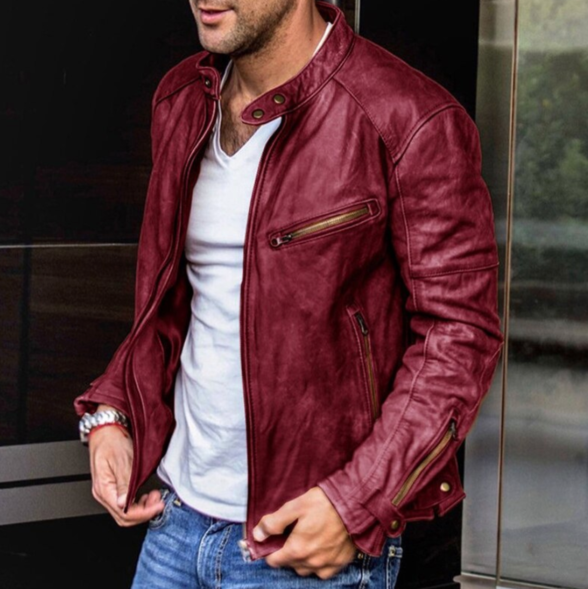 Émeric - Veste en cuir premium pour hommes, alliant style et élégance