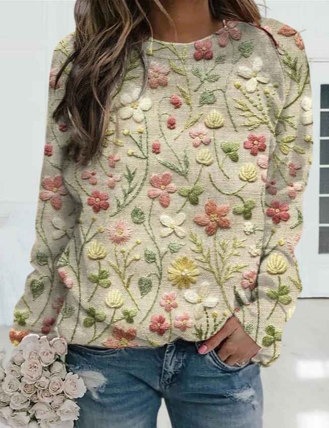 Pull à Fleurs pour Femmes