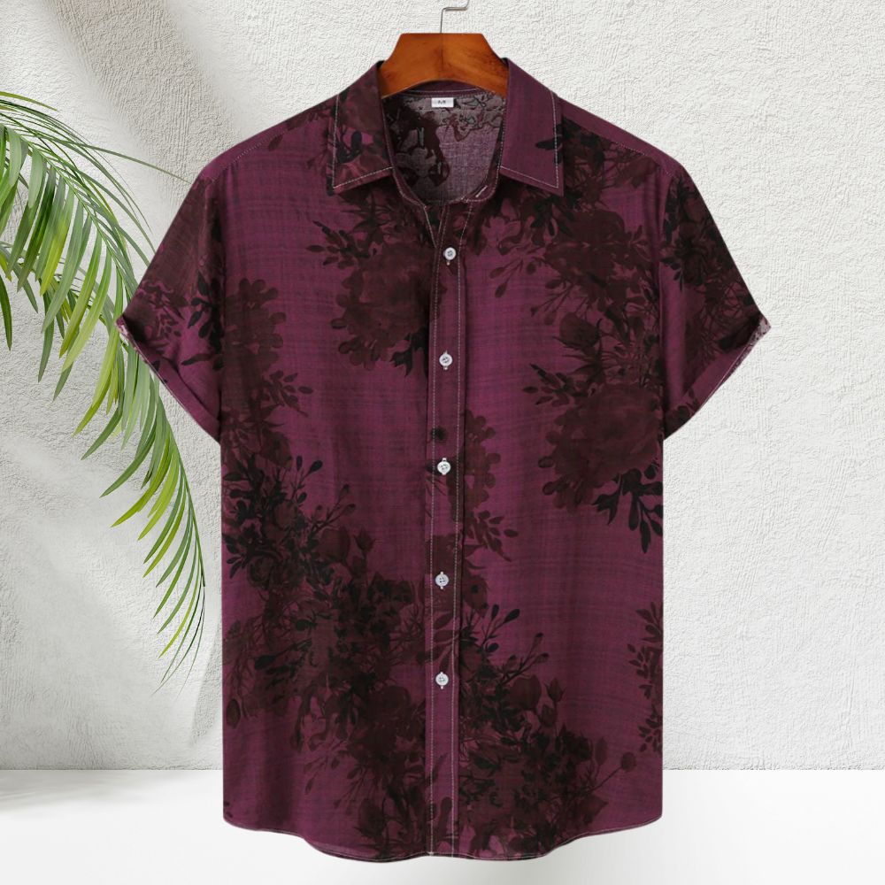 Urbano - Confortable chemise d'été à fleurs pour hommes