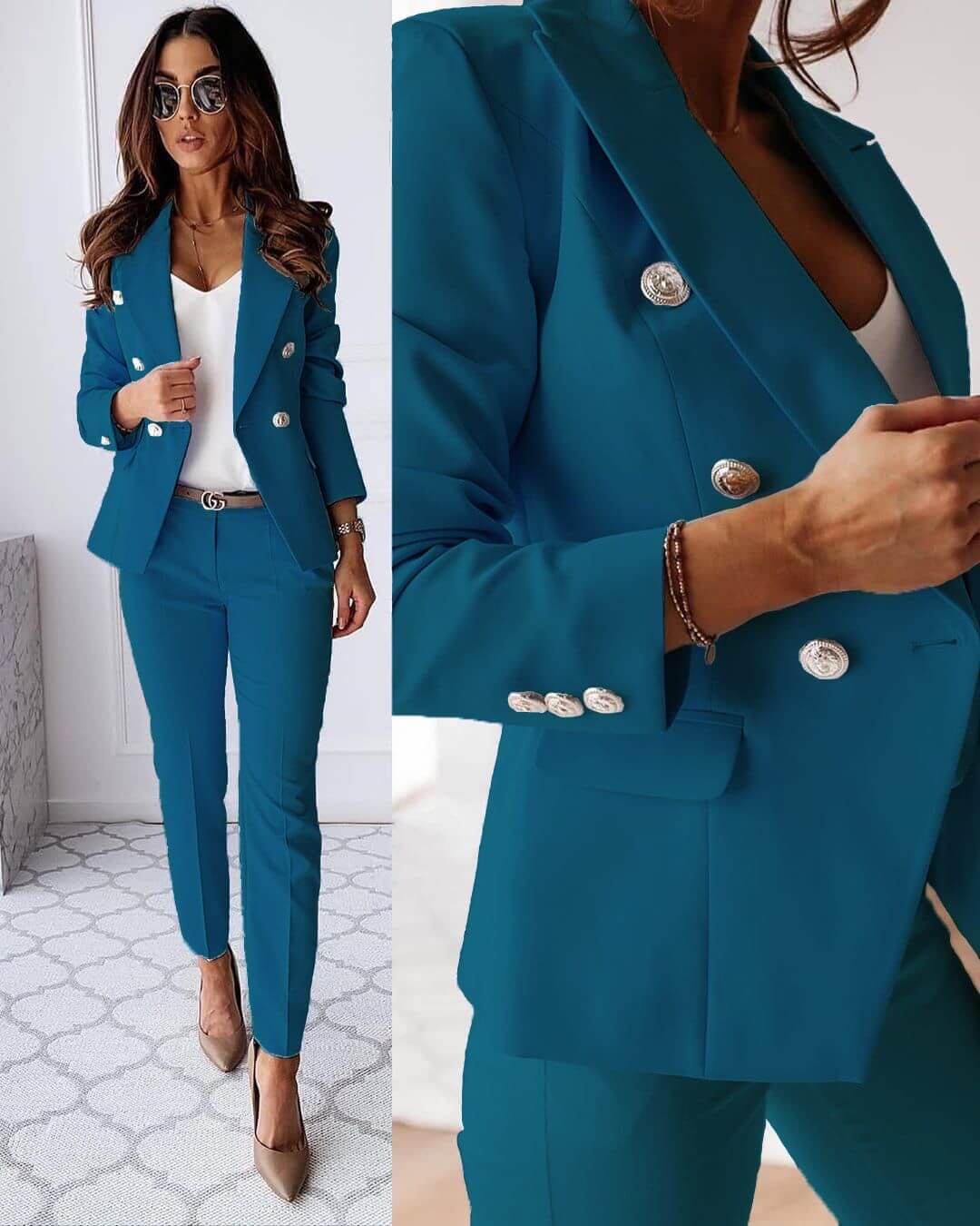 Ensemble Élégant de Blazer et Pantalon pour Femmes