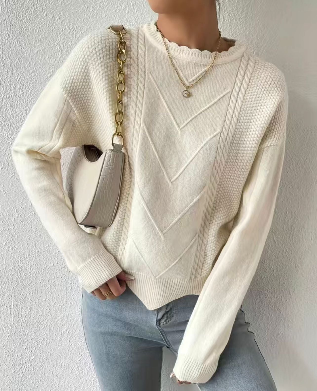 Pull Blanc élégant pour Femmes