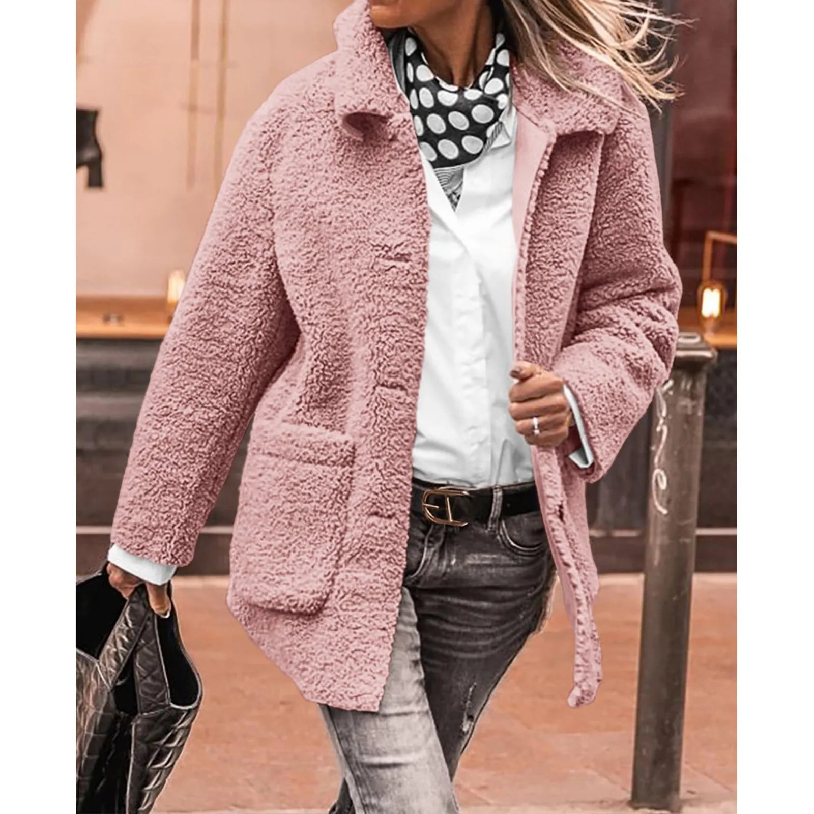 Amelia – Manteau d’Hiver Doux pour Femmes avec Fermeture à Boutons